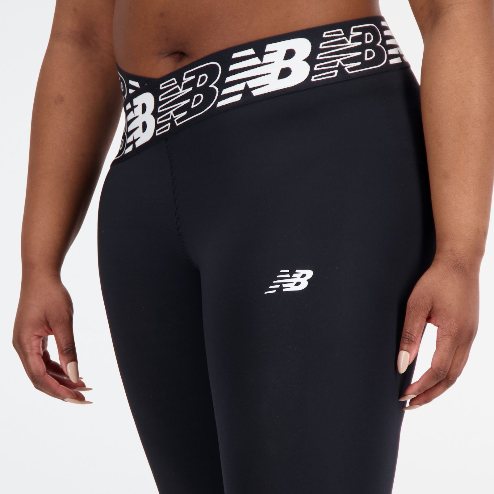 Buy New Balance women high rise brand logo leggings black Online