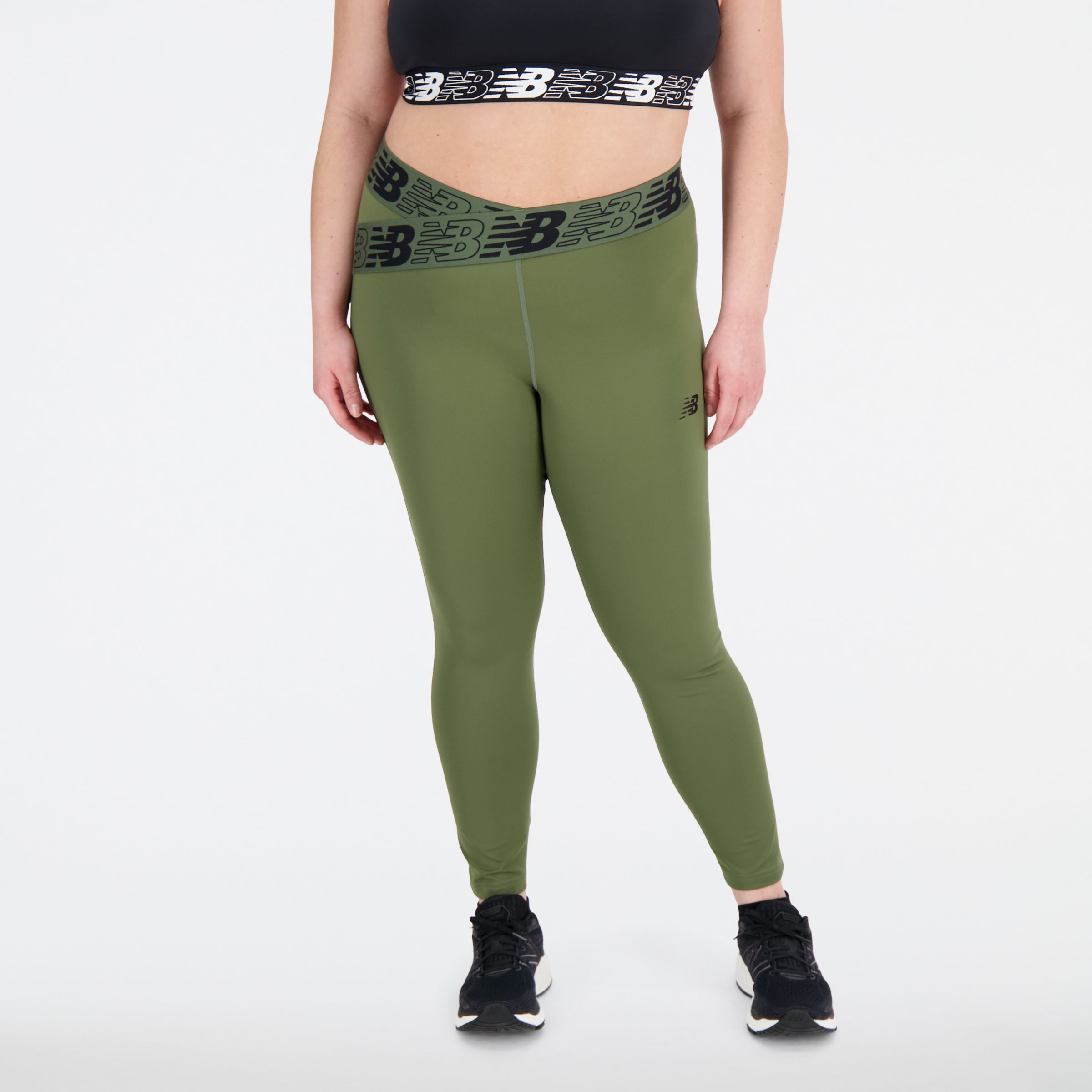 New Balance Femme Leggings Relentless Crossover High Rise 7/8 en Green/vert, Poly Knit, Taille XL