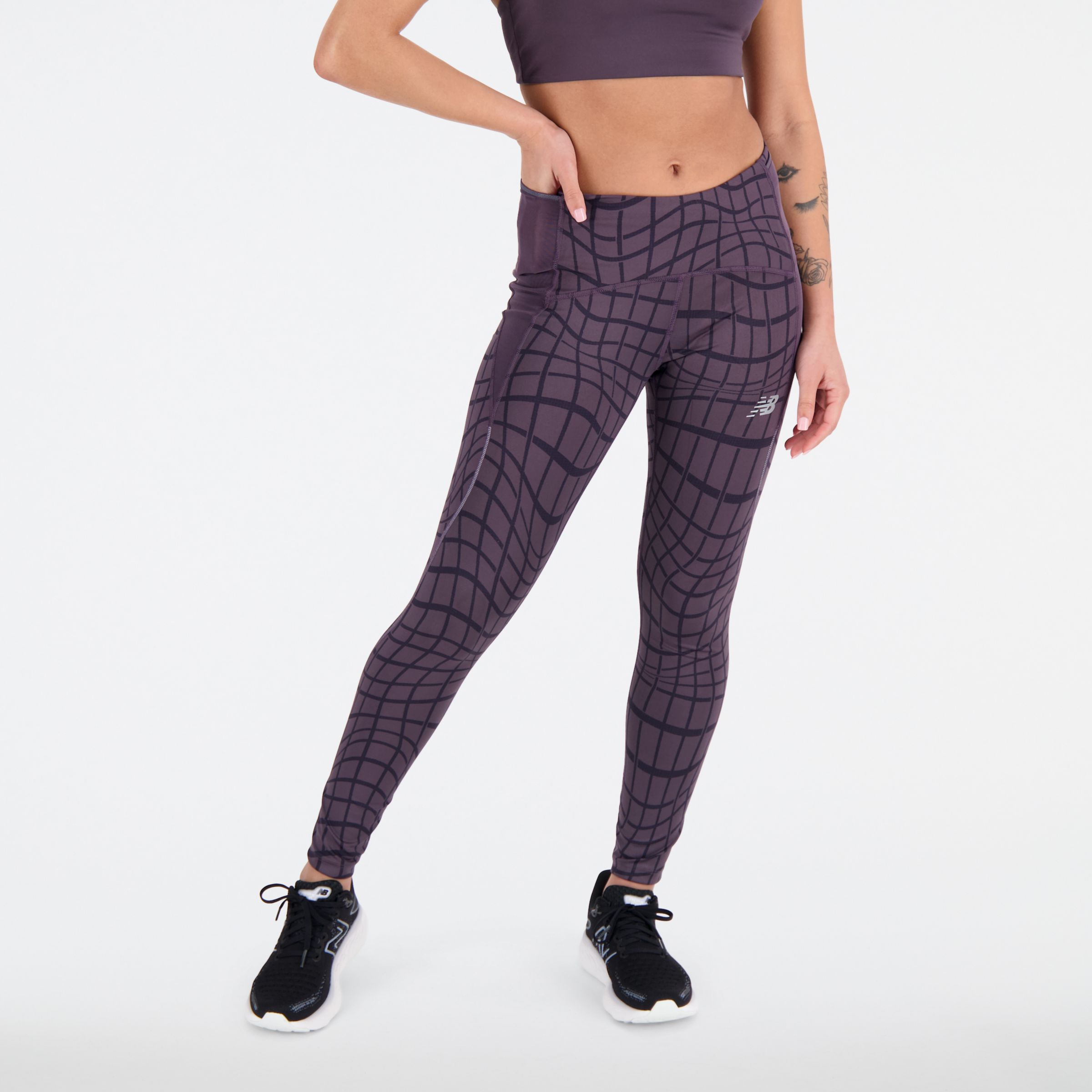 Legginsy New Balance Printed Impact Run Tight M Granatowe (Mp21274Ecl) - New  Balance