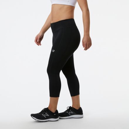 New Balance NB Dry Womens Cropped Leggings Striped Mid Rise