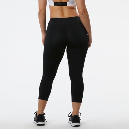 Accelerate Reflective Mid-Rise Capri Legging Black S by New Balance