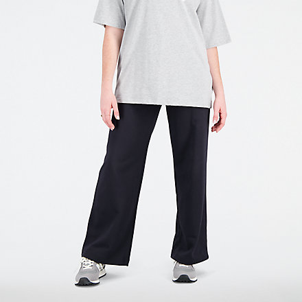 New Balance Essentials Stacked Logo French Terry Wide Legged Sweatpant, WP31516BK image number null
