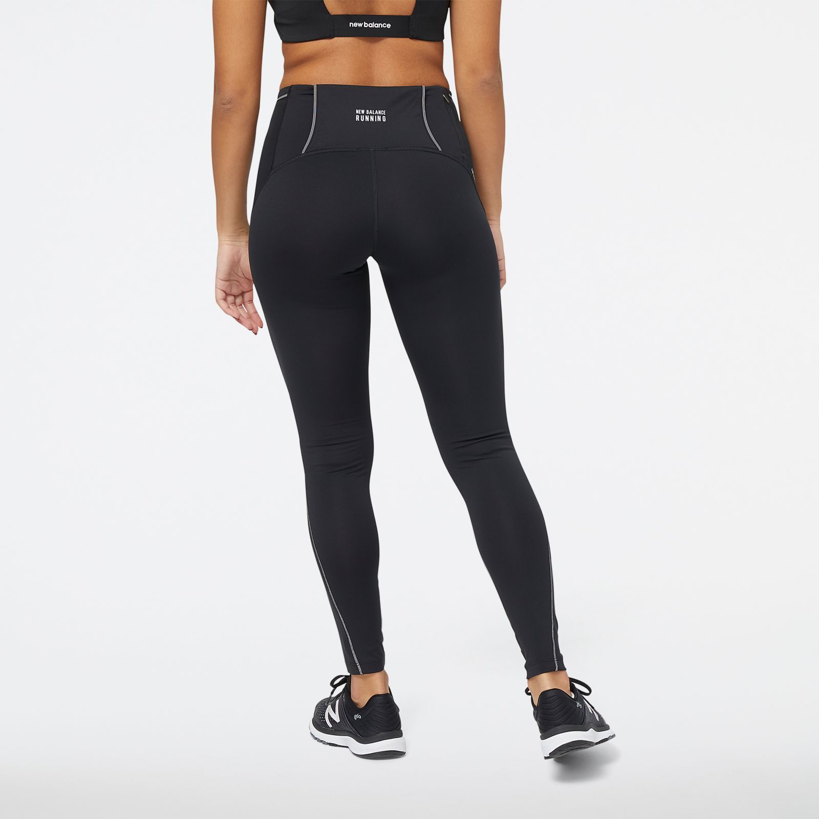 New Balance Running graphic logo high rise leggings in black