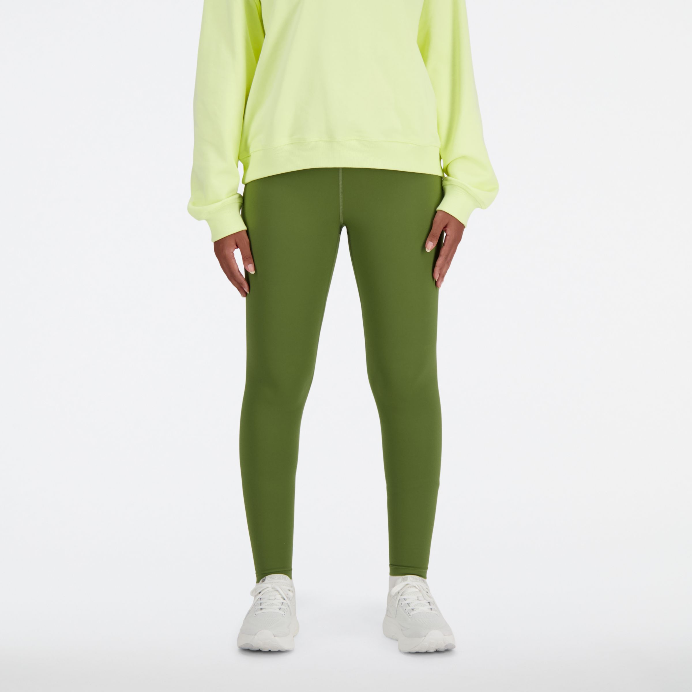 New Balance Femme NB Sleek High Rise Sport Legging 25" en Vert, Poly Knit, Taille M
