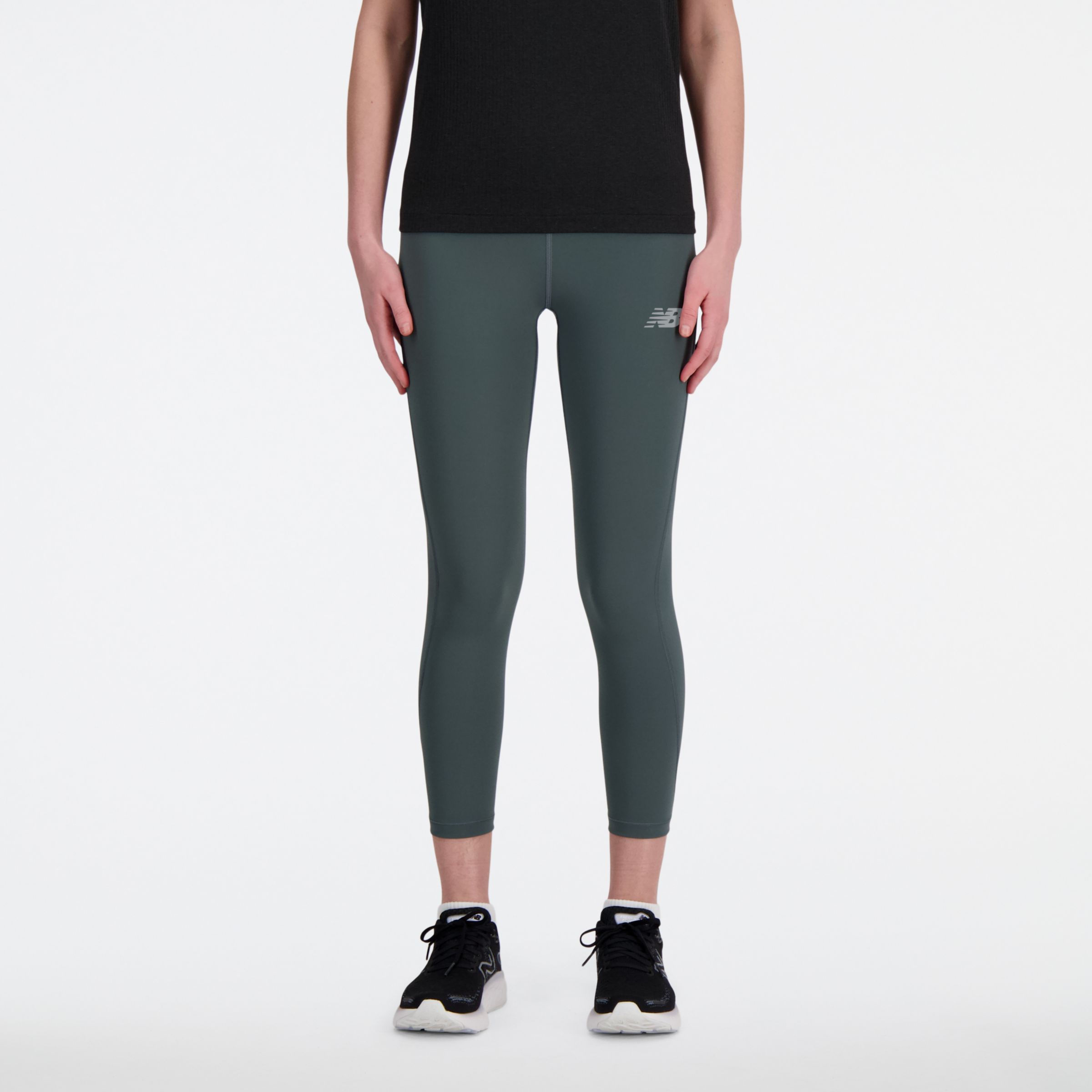 New Balance Femme NB Sleek High Rise Legging 23" en Gris, Poly Knit, Taille XL