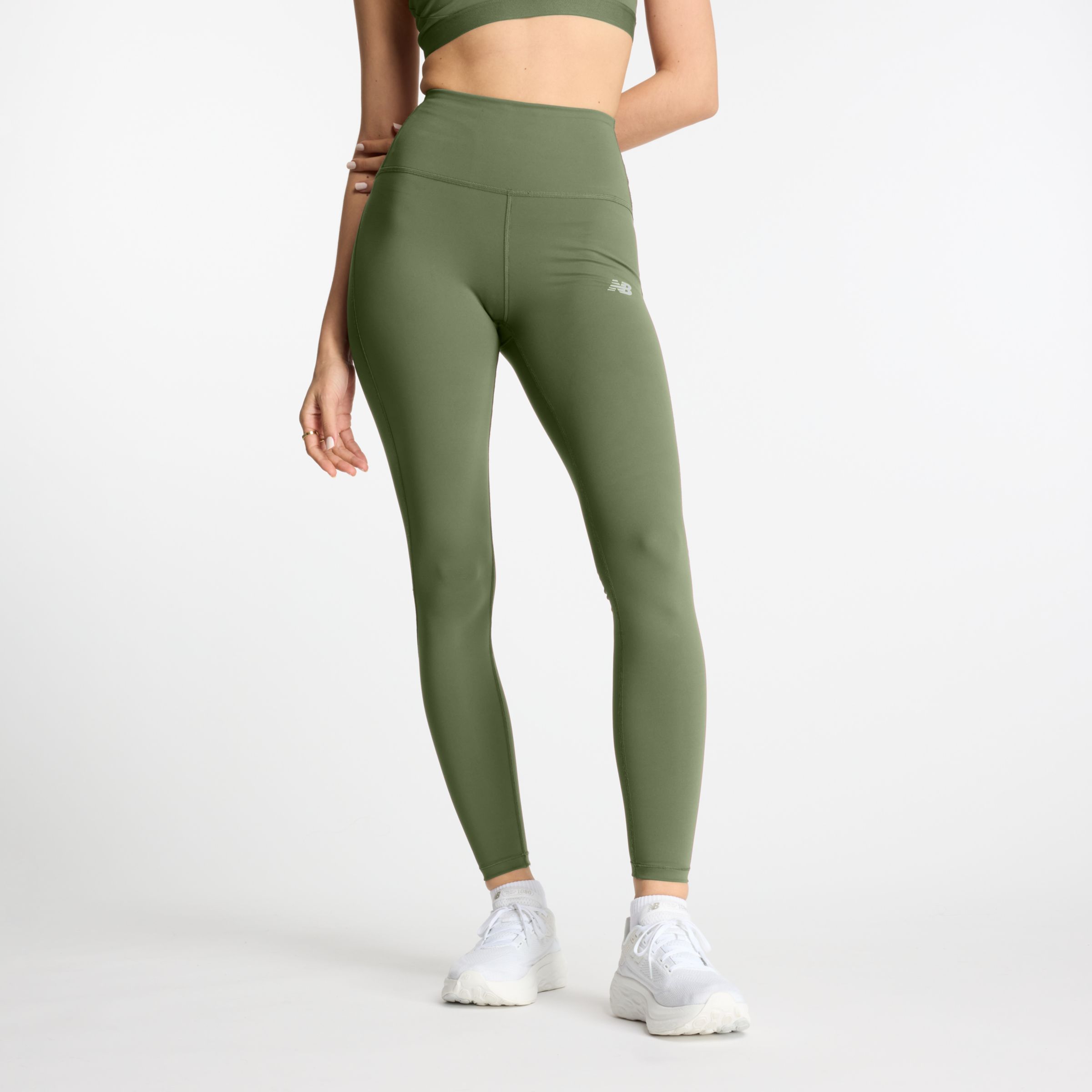 뉴발란스 New Balance NB Sleek High Rise Legging 27,DARK OLIVINE