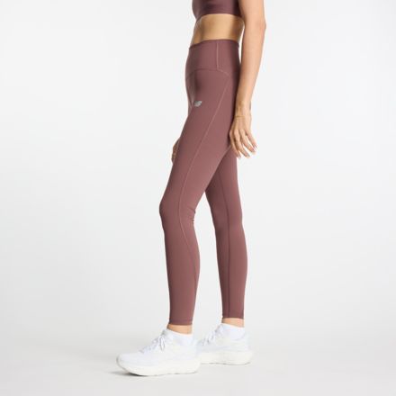 New Balance Nb Harmony High Rise legging 25 In Brown Poly Knit in Red