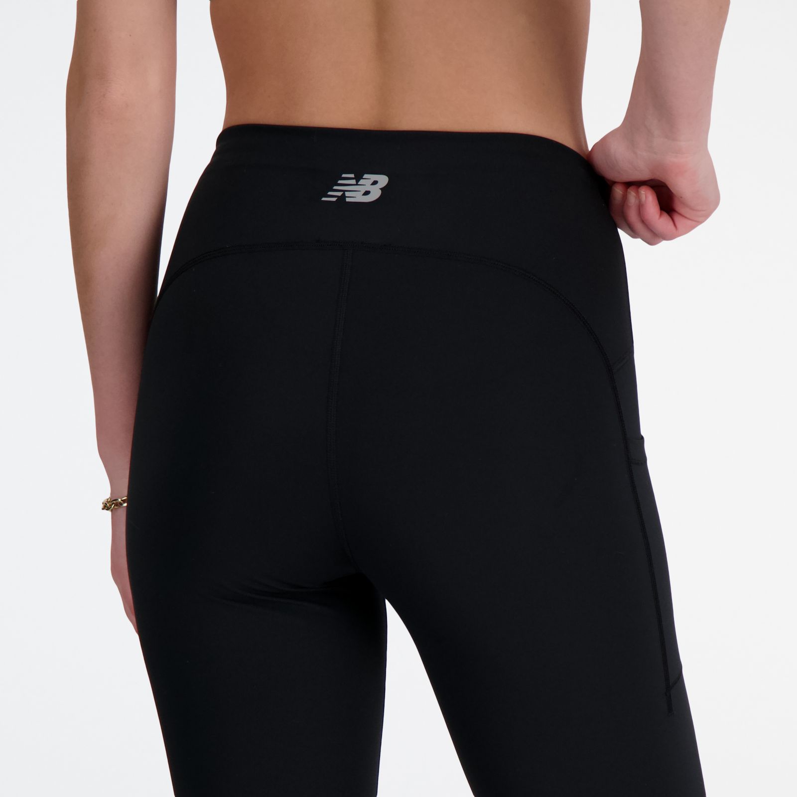 Buy New Balance women sportswear fit brand logo leggings black