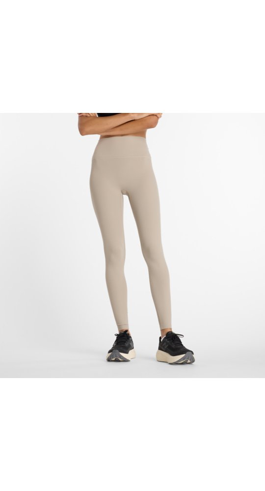New Balance Ribbed High Rise Legging 27" in Arid Stone