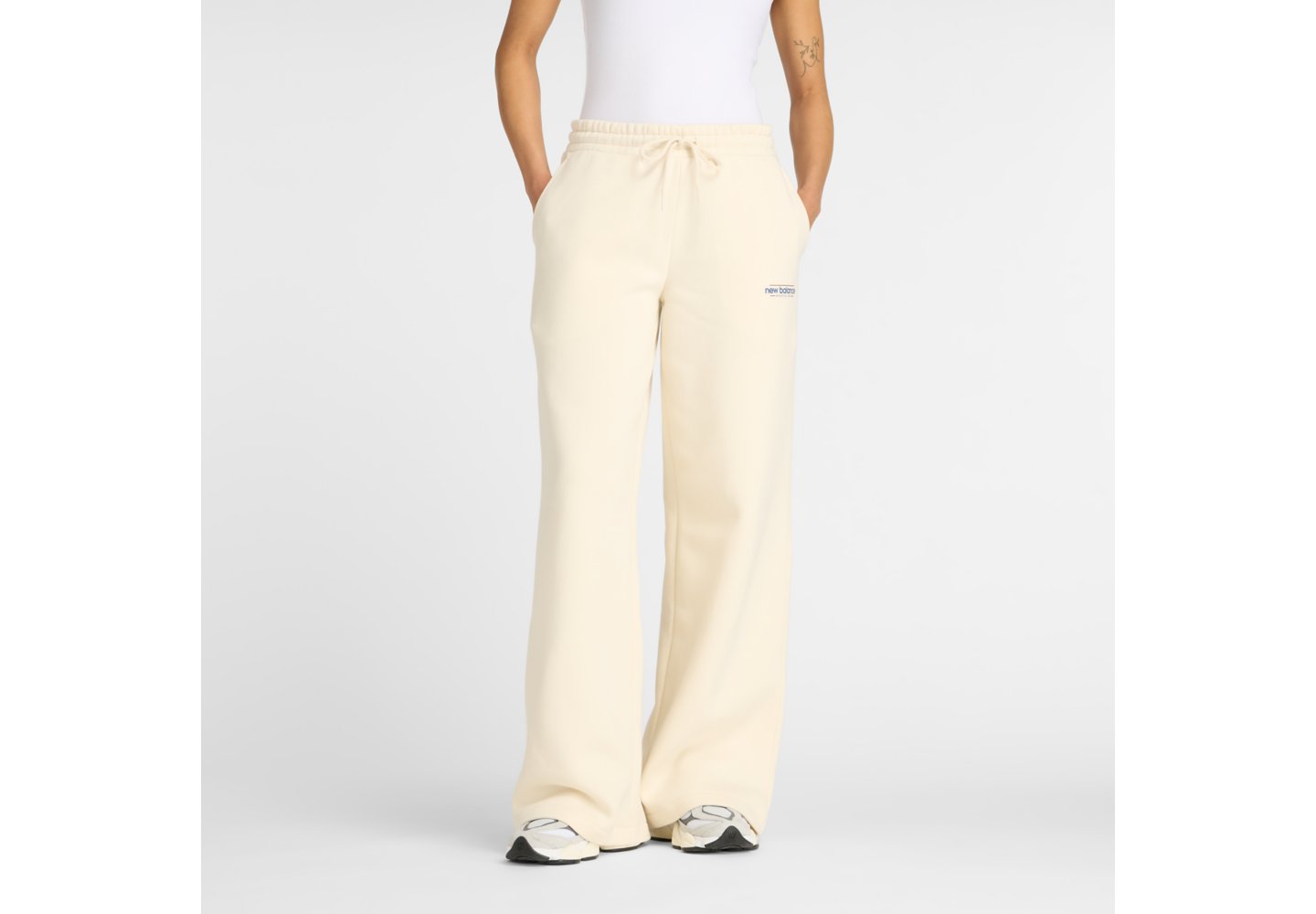 New Balance Reimagined Fleece Wide Leg Pant in Linen — photo 1 of 1