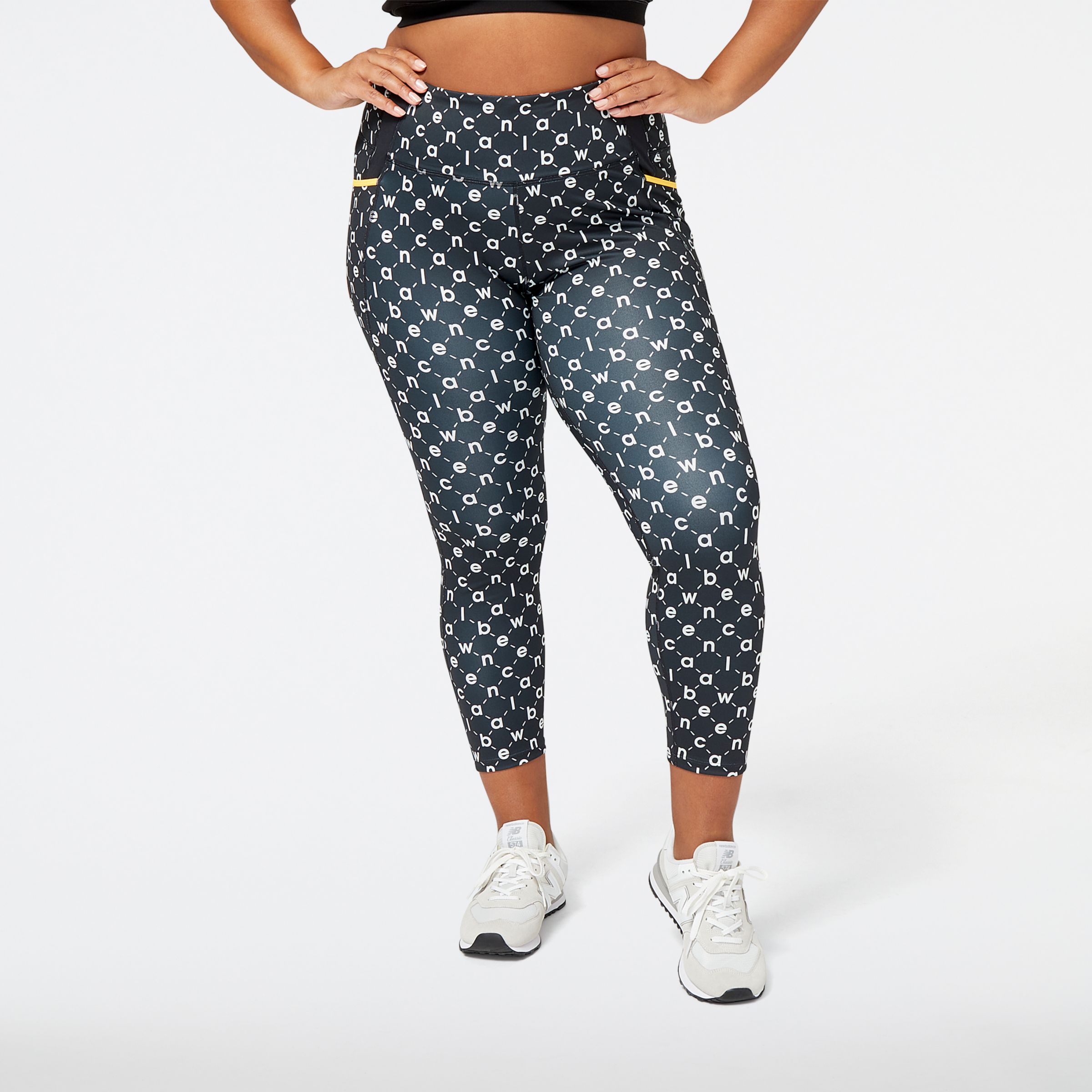 

New Balance Women's Shape Shield Printed 7/8 Tight Black - Black