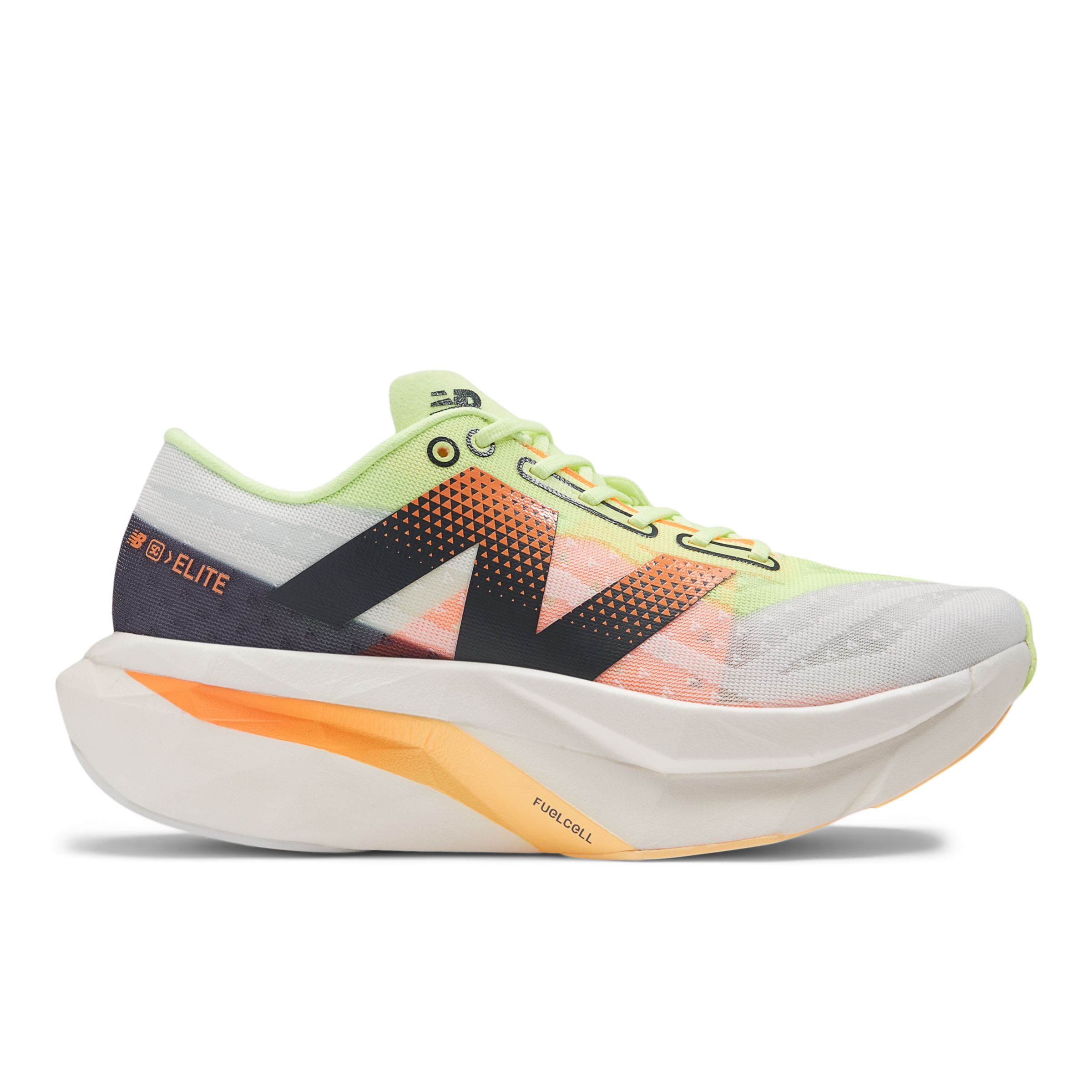 Shop New Balance Women's Fuelcell Supercomp Elite V4 Running Shoes In White/green/orange