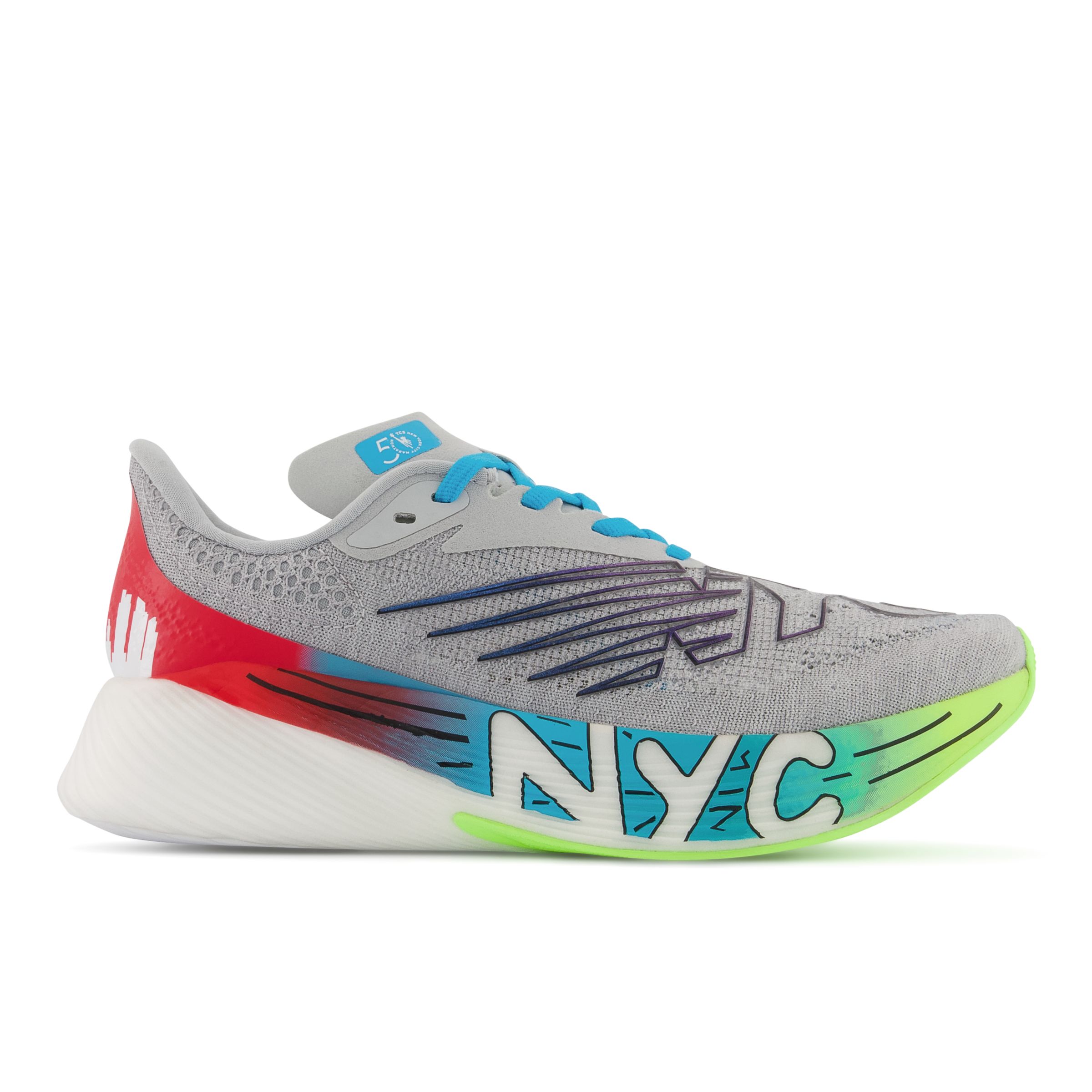 

New Balance Women's NYC Marathon Edition FuelCell RC Elite v2 Grey/Red/Yellow/Blue - Grey/Red/Yellow/Blue