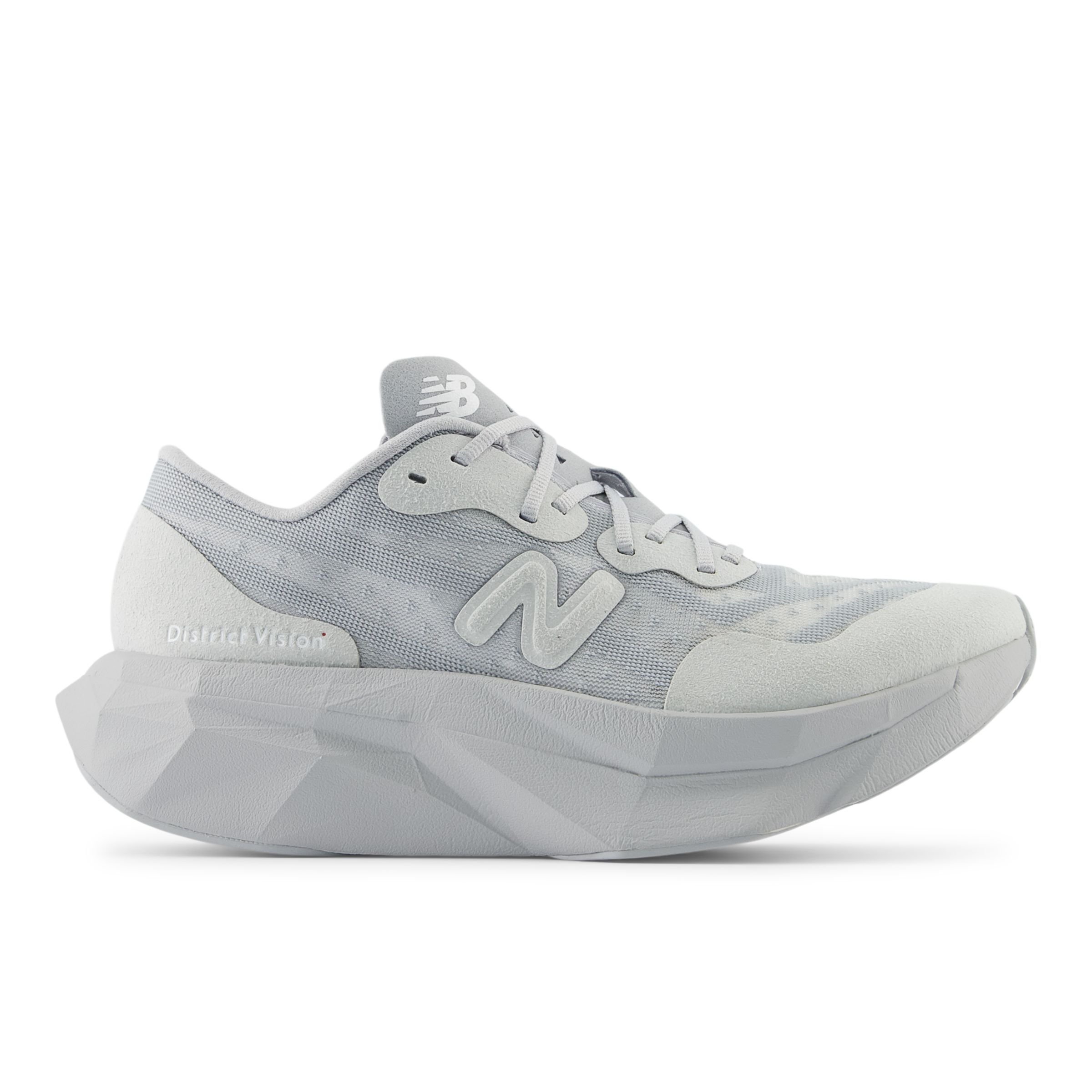 New Balance Women's District Vision x FuelCell SuperComp Elite v4 in Grey/White Synthetic, size 5.5