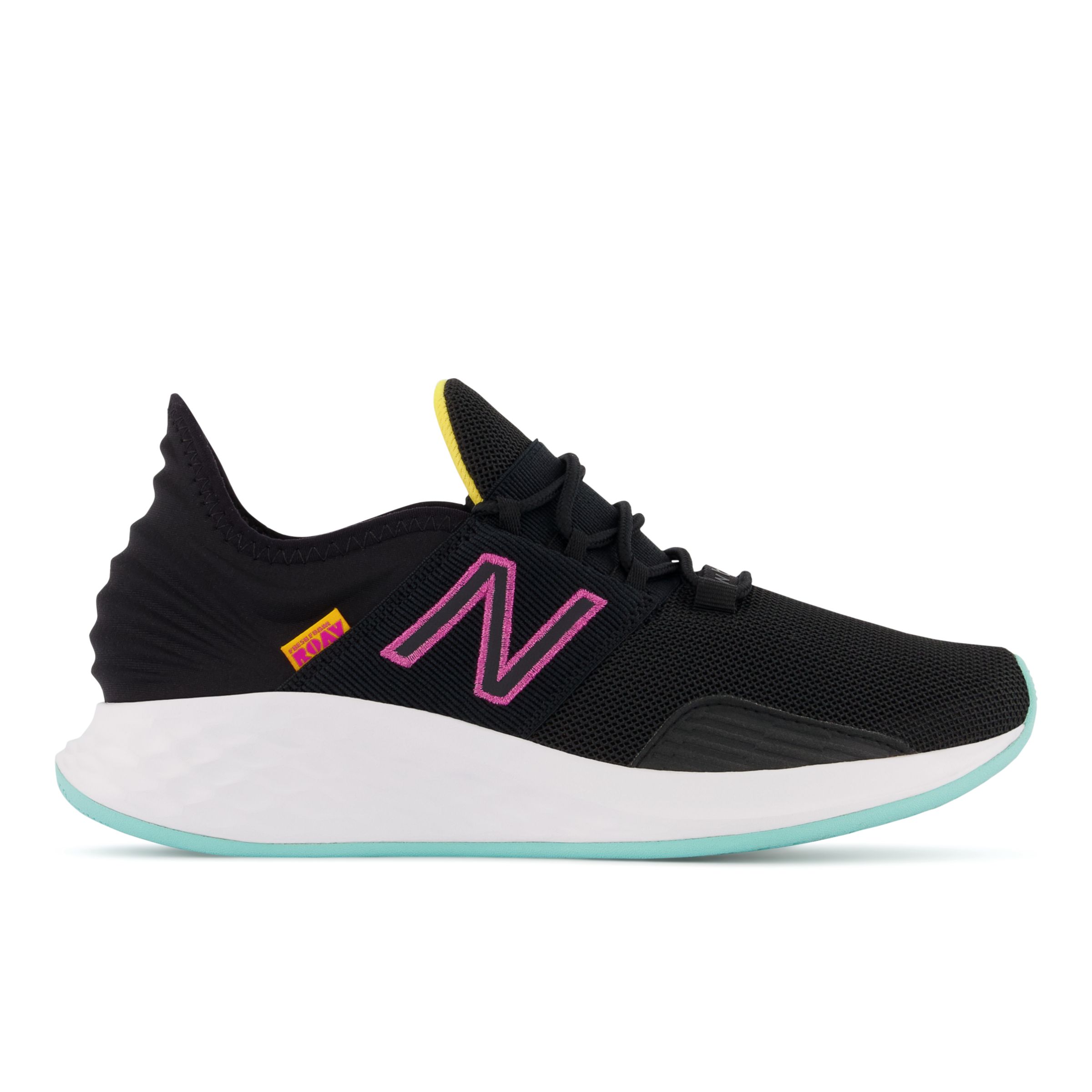 

New Balance Women's Fresh Foam Roav Black/Green/White - Black/Green/White