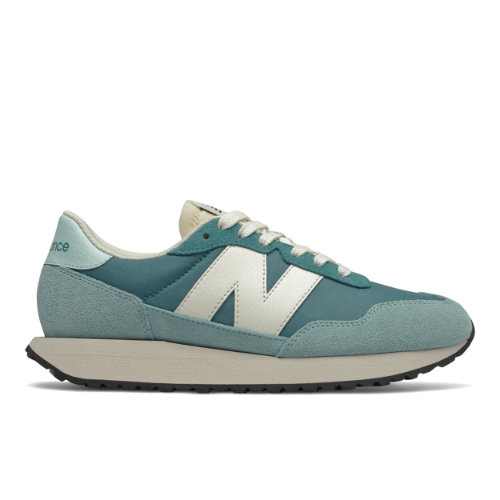New Balance Mujer 237 in Verde/Azul, Suede/Mesh, Talla 39