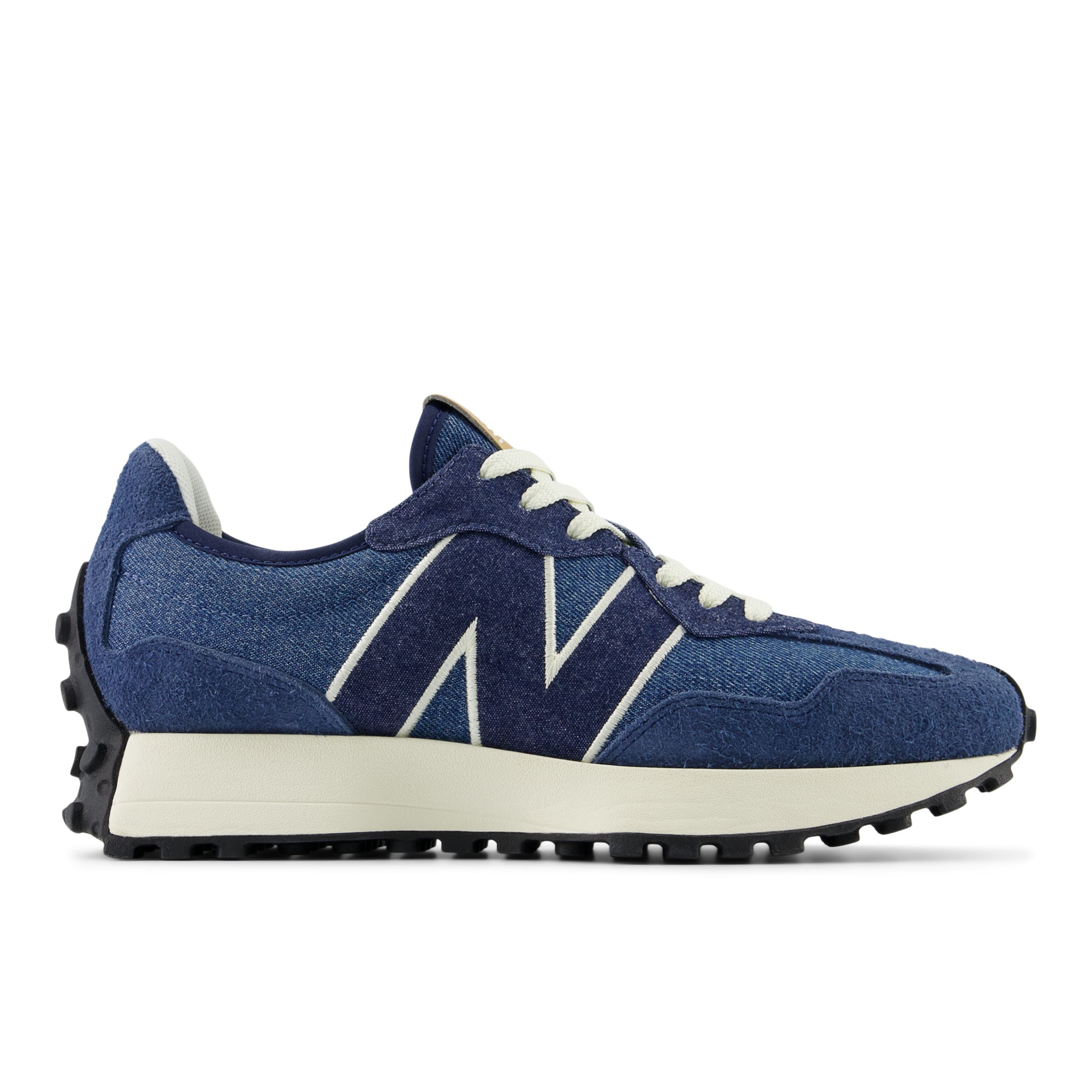 New Balance Women's 327 in Blue/Beige Suede/Mesh, size 6.5 Narrow