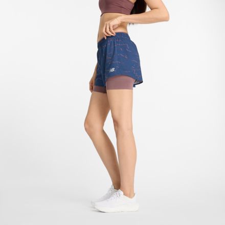 Buy New Balance Womens Relentless 2-In-1 Shorts Mushroom