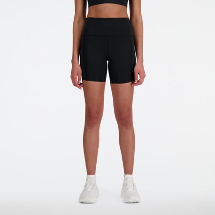 뉴발란스 New Balance Run For Life NB Sleek Pocket High Rise Short 6,BLACK