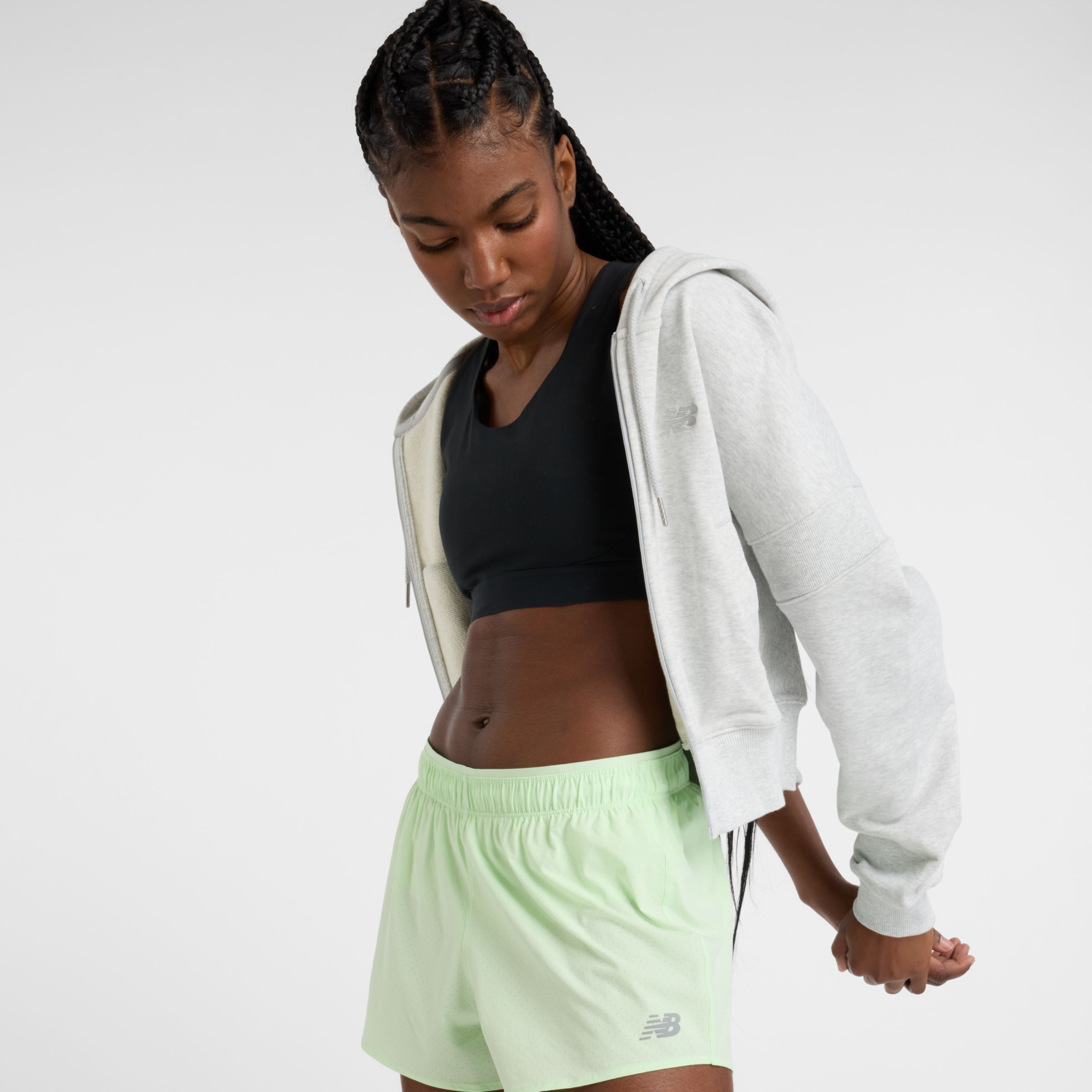 New Balance Women's RC Short 3" in Green Polywoven, size Large