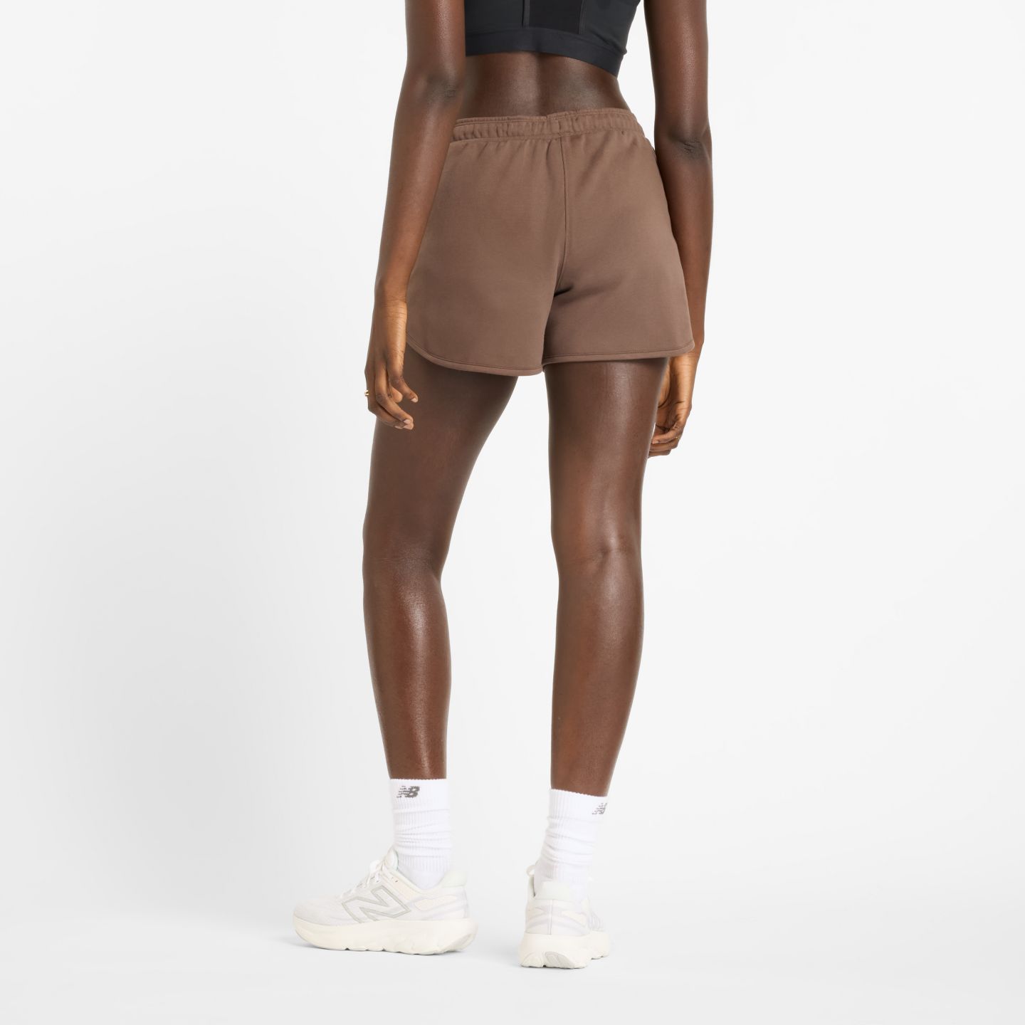 Женские шорты New Balance NB French Terry Short, цвет: Тёмный серо-бежевый — фото 3