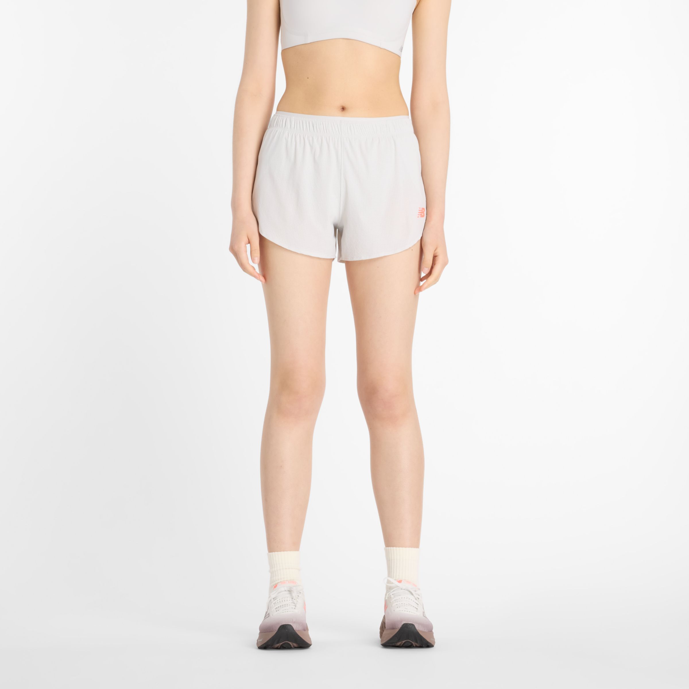 New Balance  Kvinnor RC Ultra Light Split Short 3" i Grå Polywoven