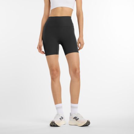 Ribbed High Rise Short 6", BLACK, WS53153BK