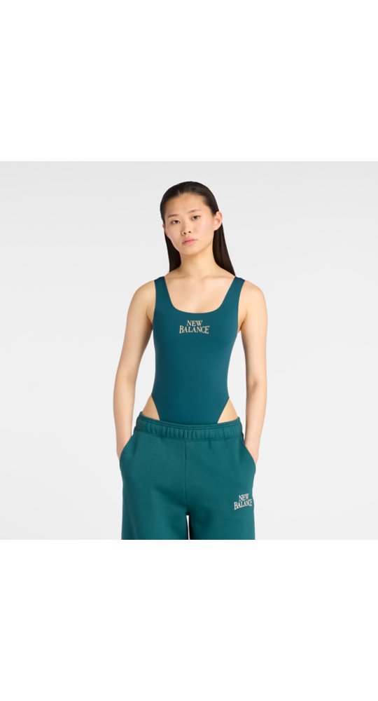 New Balance Trackside Bodysuit in Medusa Green