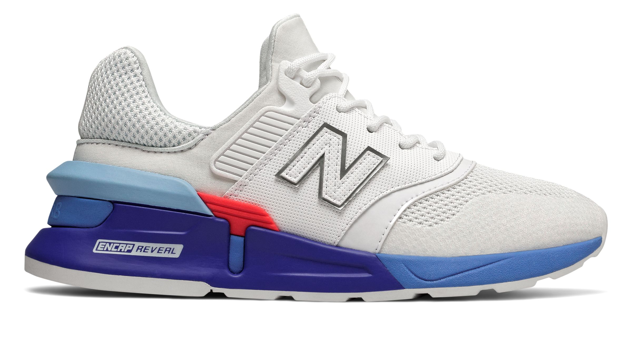 new balance 997 sport white with light cobalt