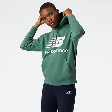 New Balance NB Essentials Stacked Logo Oversized Pullover Hoodie, WT03547JD image number null