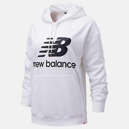 New Balance NB Essentials Stacked Logo Oversized Pullover Hoodie, WT03547WK image number null