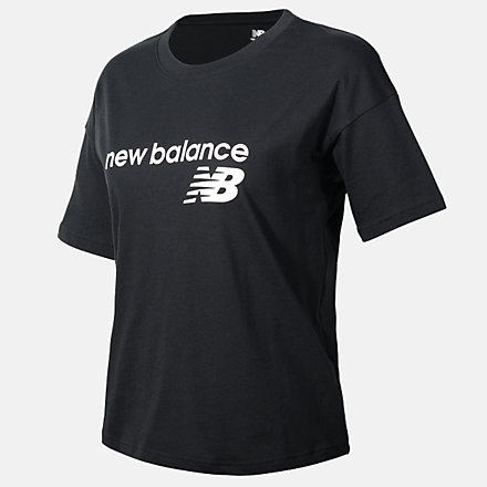 New Balance NB Classic Core Stacked Tee, WT03805BK image number null