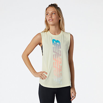 NB Relentless Cinched Back Graphic Tank, WT11172LH1 image number null