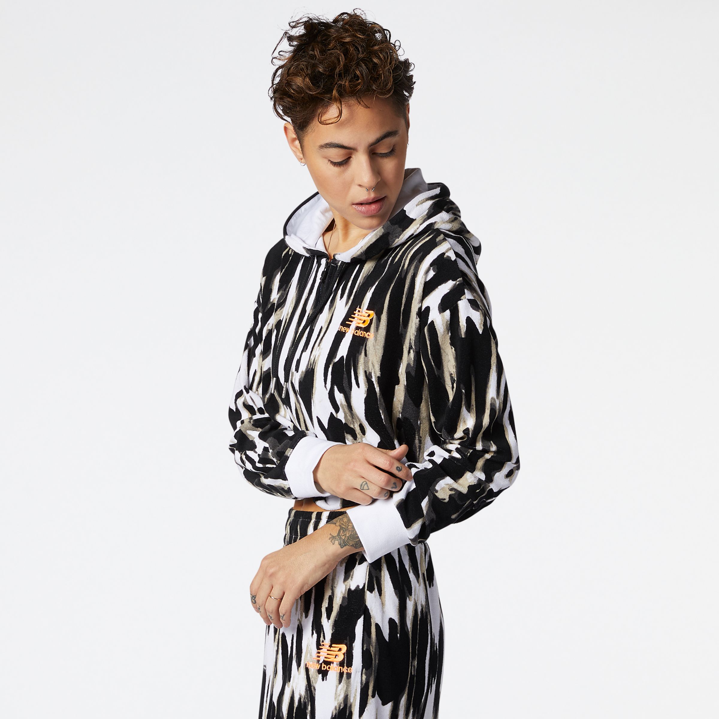 Sweats &agrave; capuche NB Athletics Collide Printed Terry