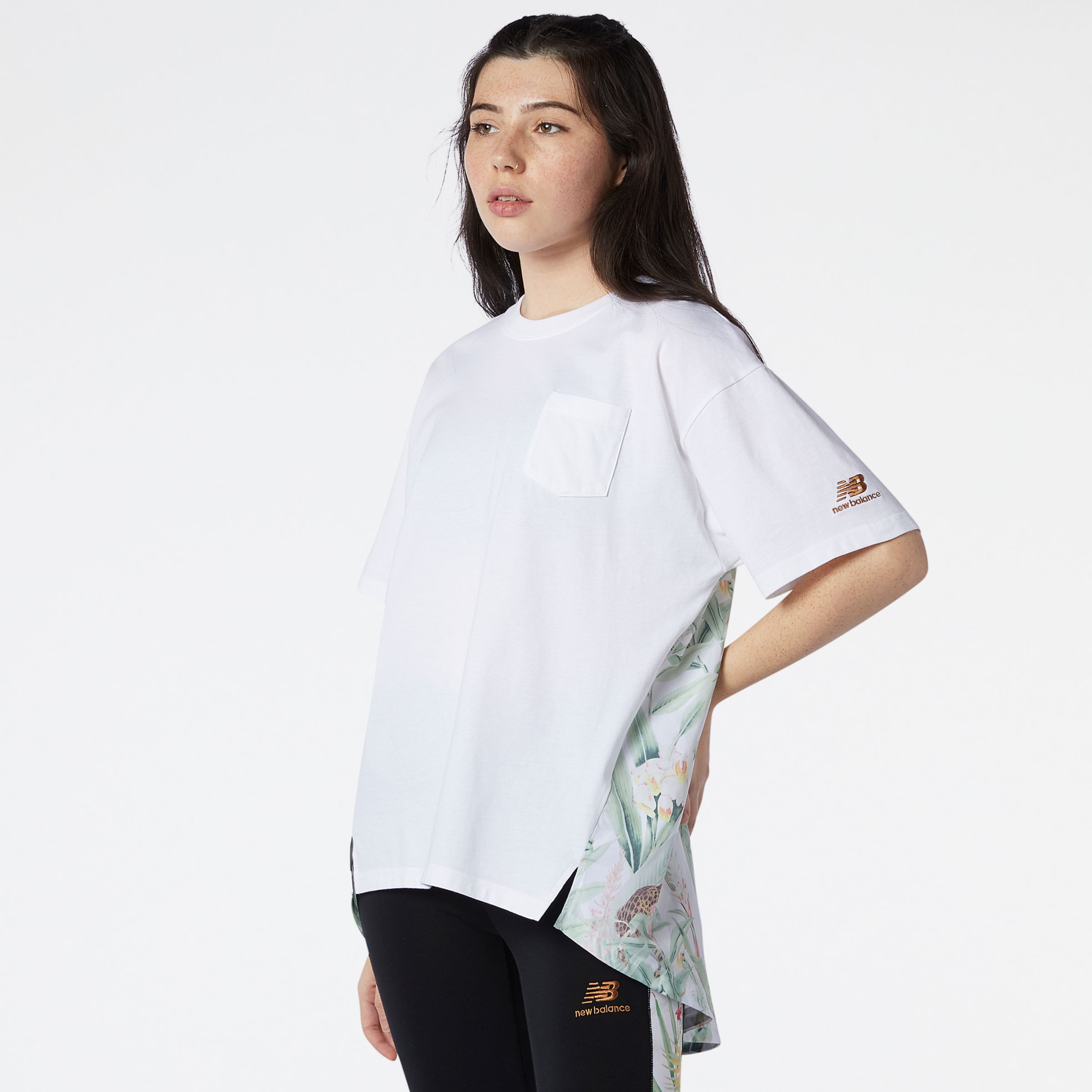 NB Essentials Botanical Knit Woven Mix Tee