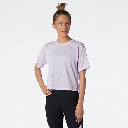 New Balance Achiever Keyhole Back Graphic Tee, WT13153AAG image number null