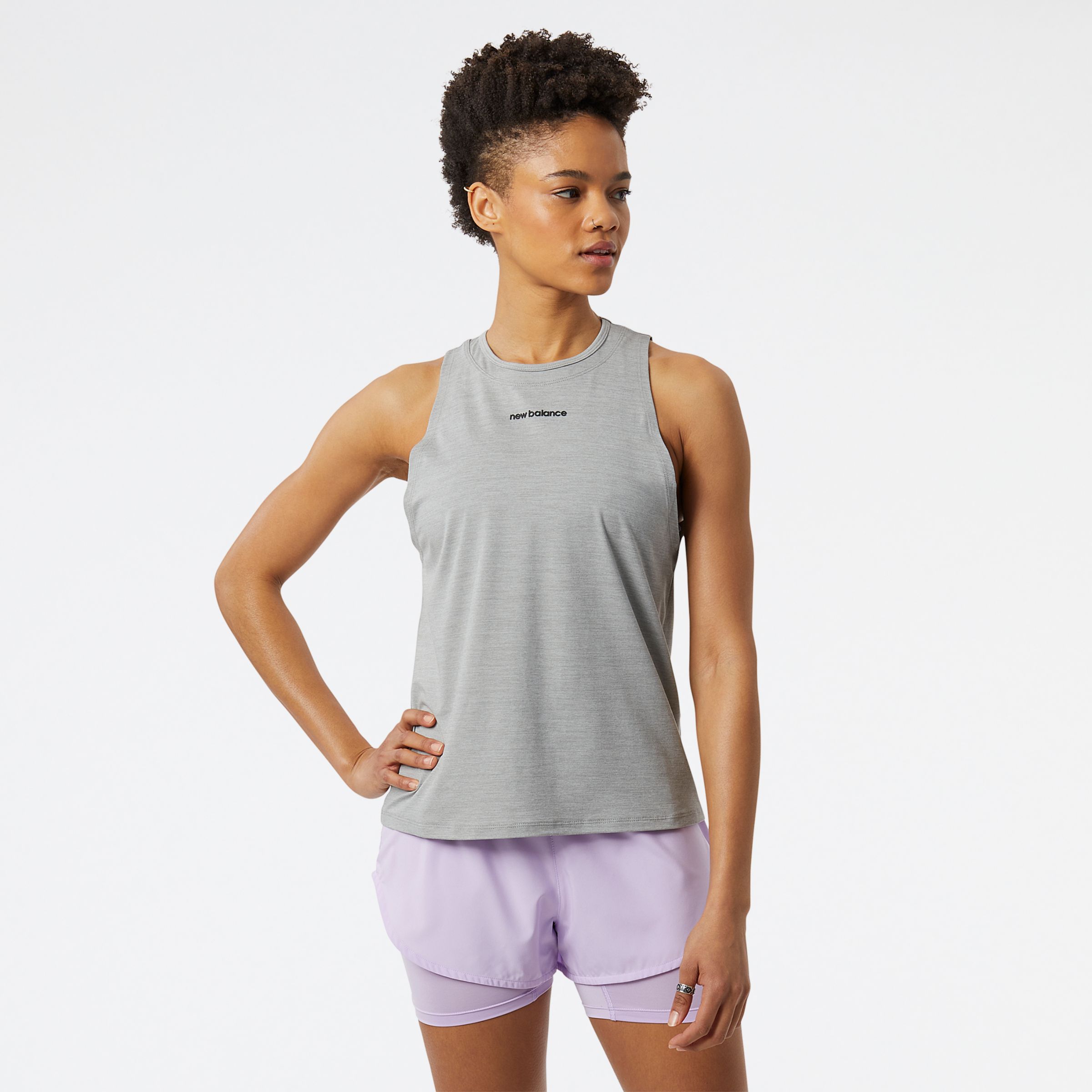 New Balance Mulheres Achiever Tank in Cinza, Poly Knit, Tamanho 2XL