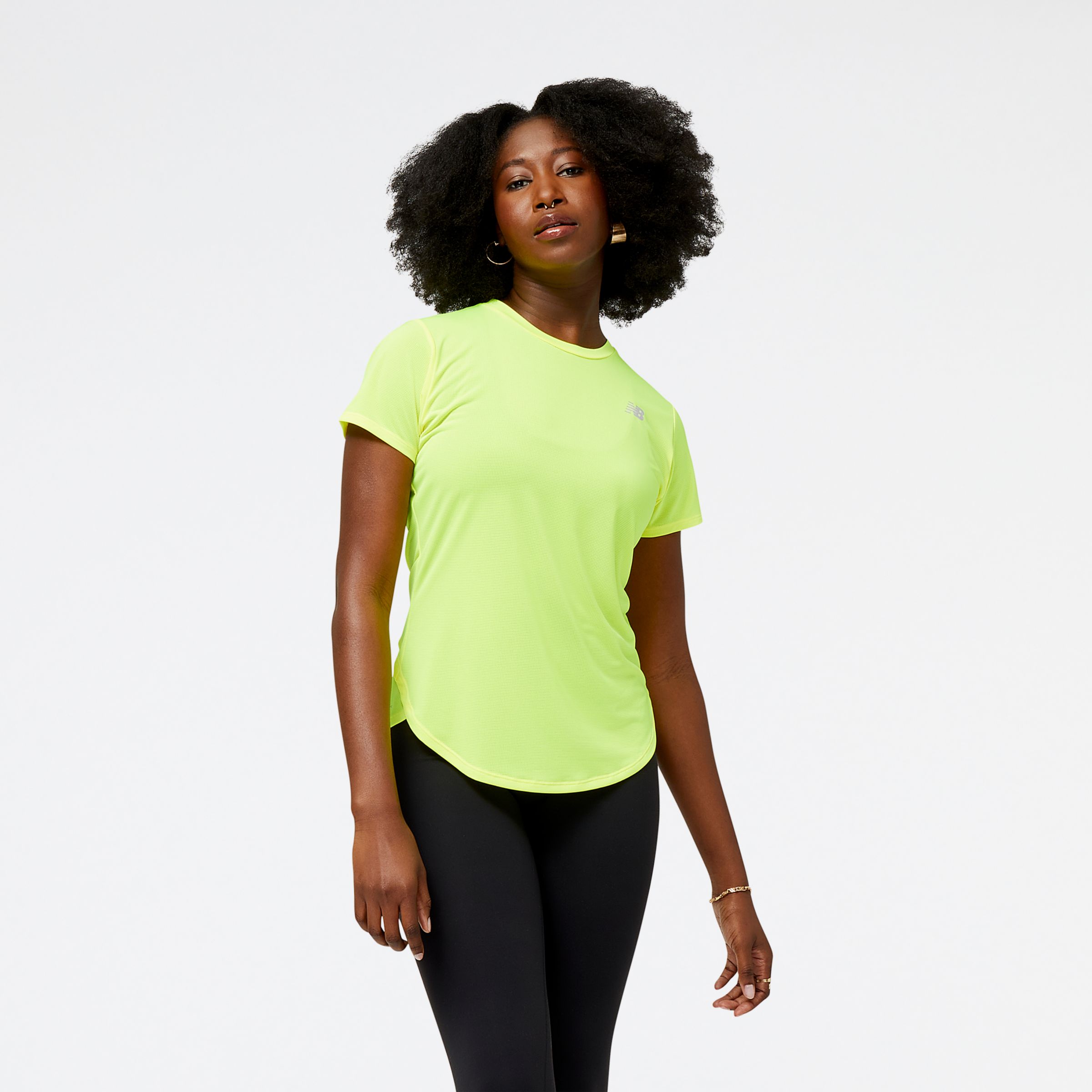 

New Balance Women's Accelerate Short Sleeve Top Yellow - Yellow