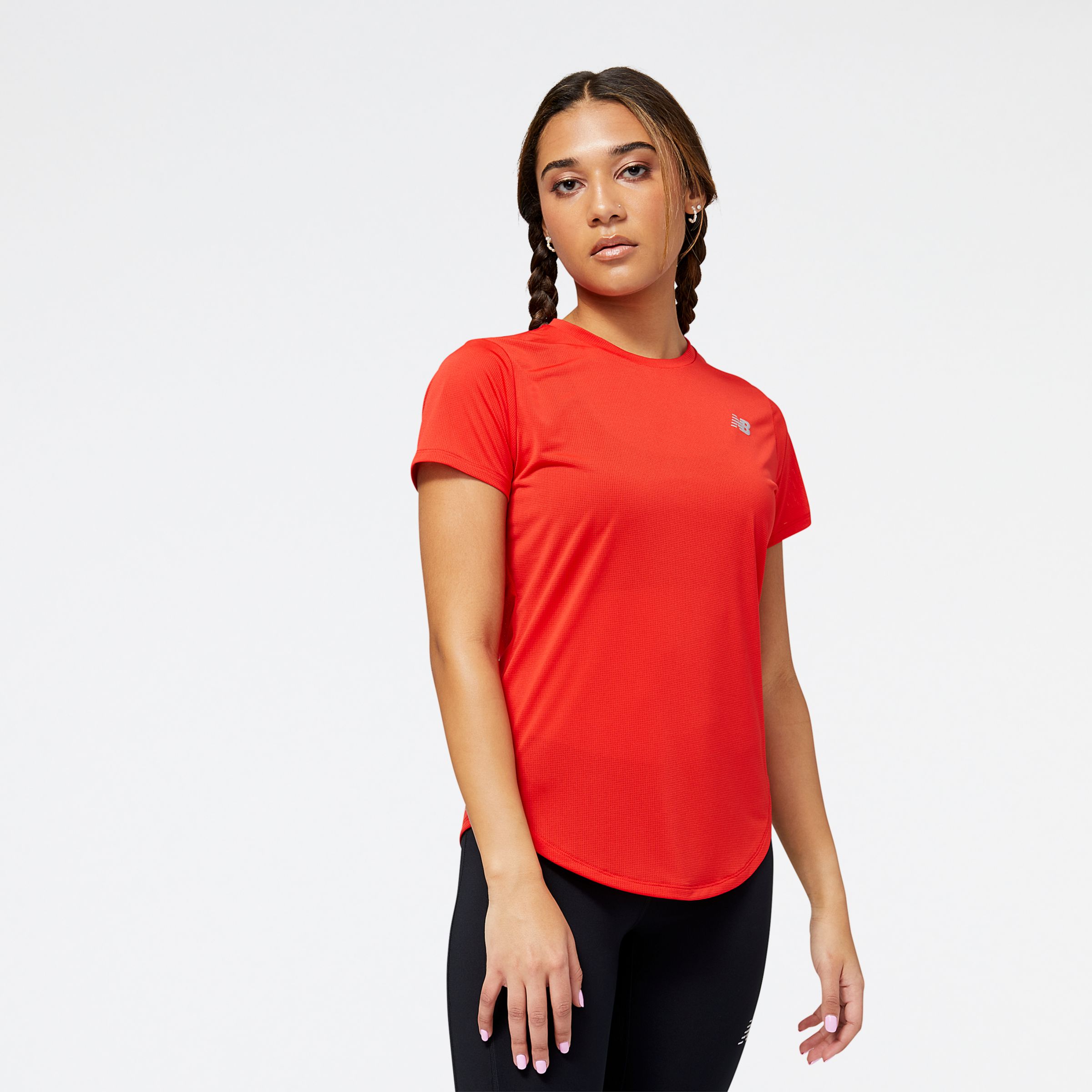 

New Balance Women's Accelerate Short Sleeve Top Red - Red