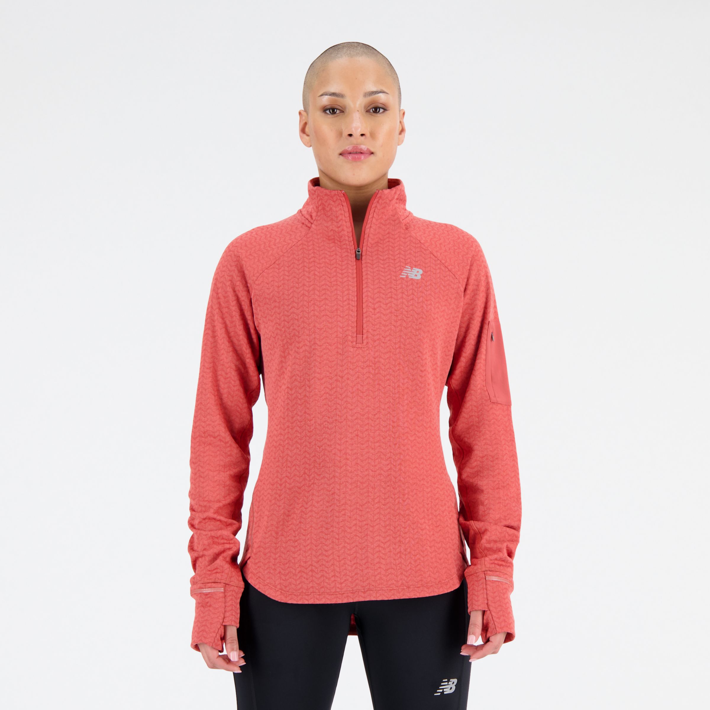 

New Balance Women's NB Heat Grid Half Zip Red - Red