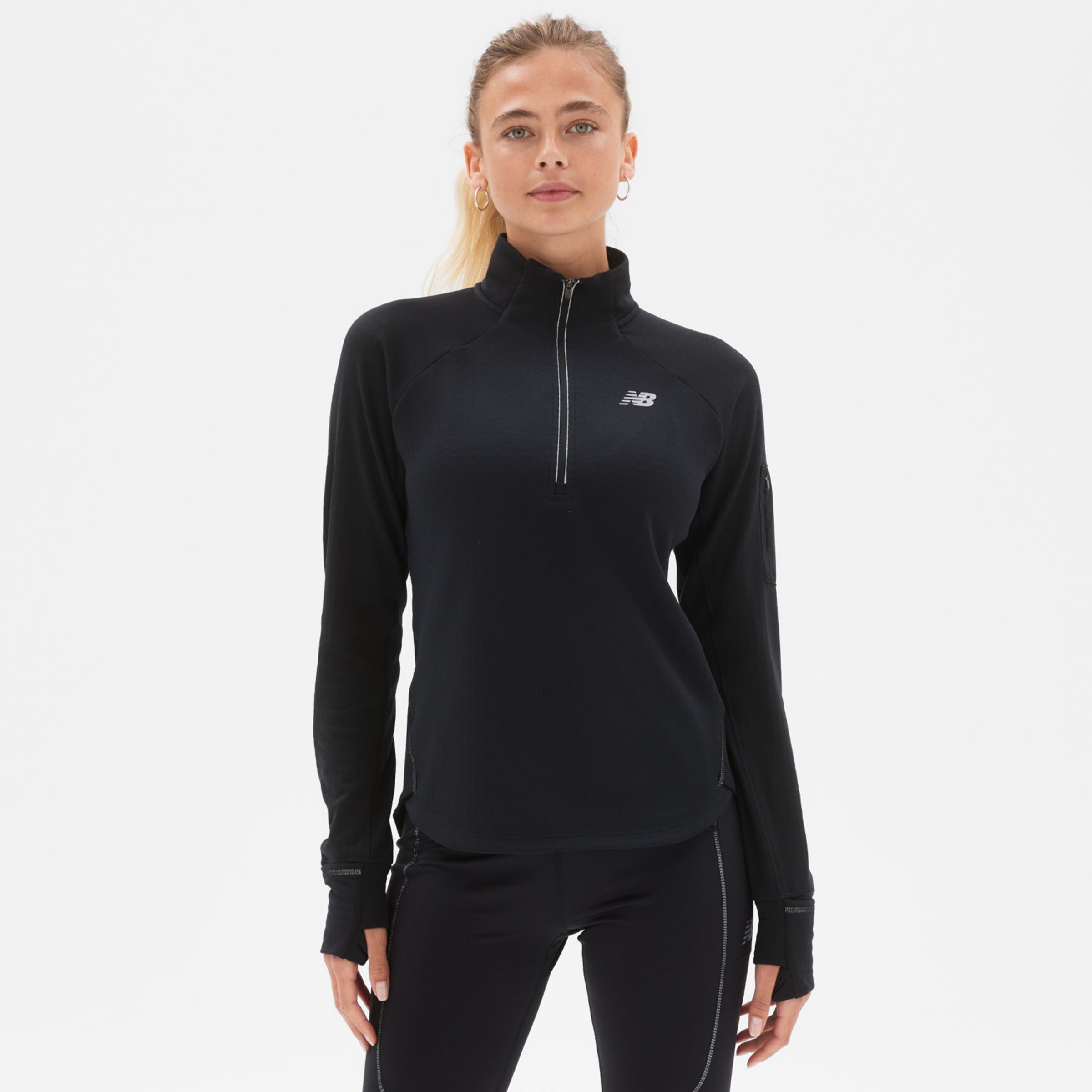 

New Balance Women's NB Heat Grid Half Zip Black - Black