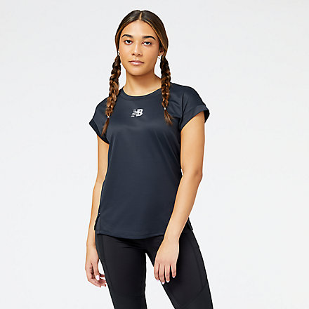 New Balance Impact Run AT N-Vent Short Sleeve Top, WT23277BK image number null