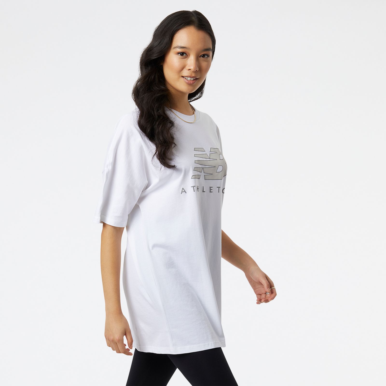 New Balance Women's Athletics Oversized T-Shirt - Beige (Size L)
