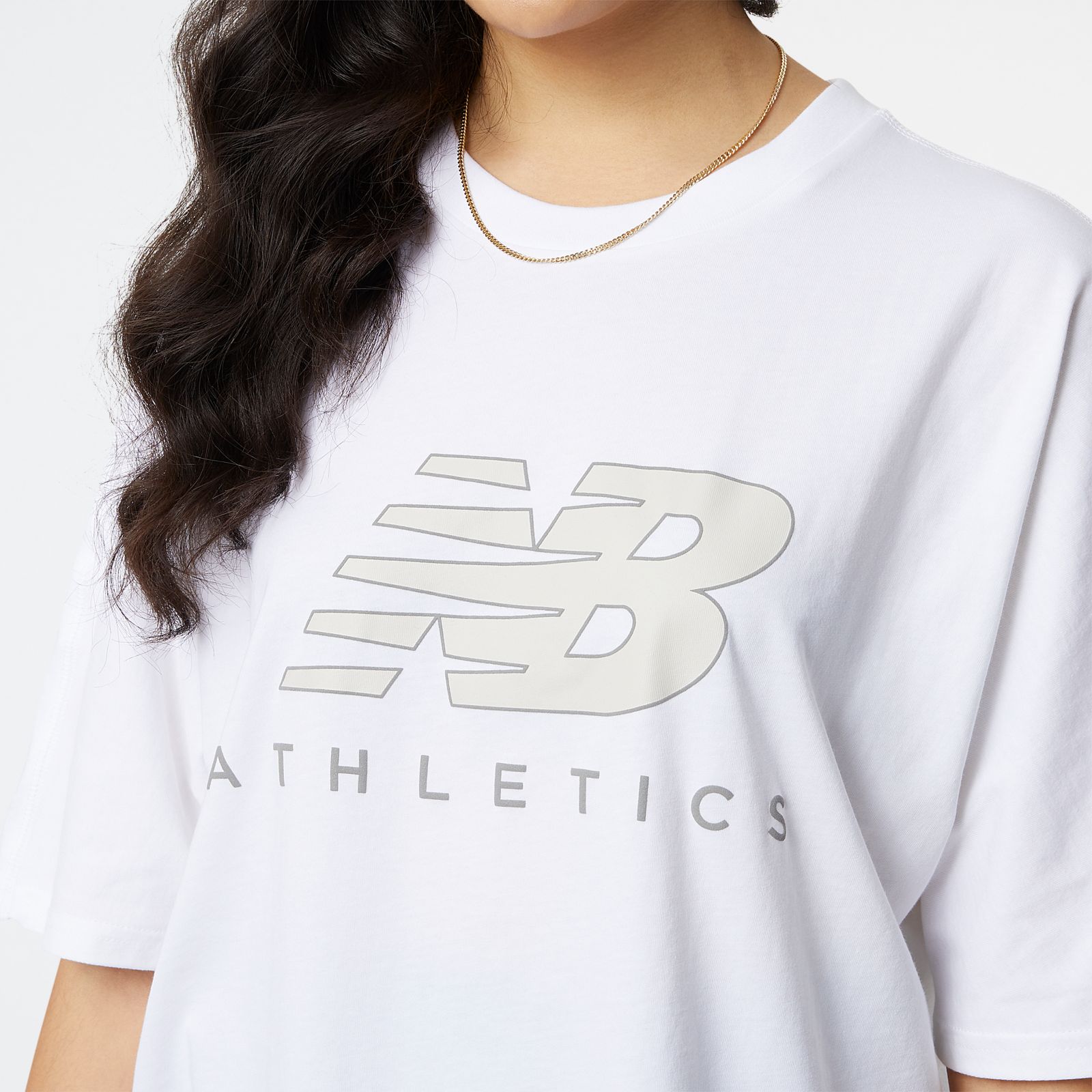 New Balance Womens Athletics Oversized T-shirt - White