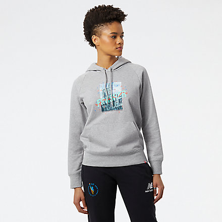 New Balance NYC Marathon Finisher NB Essentials Pullover Hoodie, WT23550MAG image number null