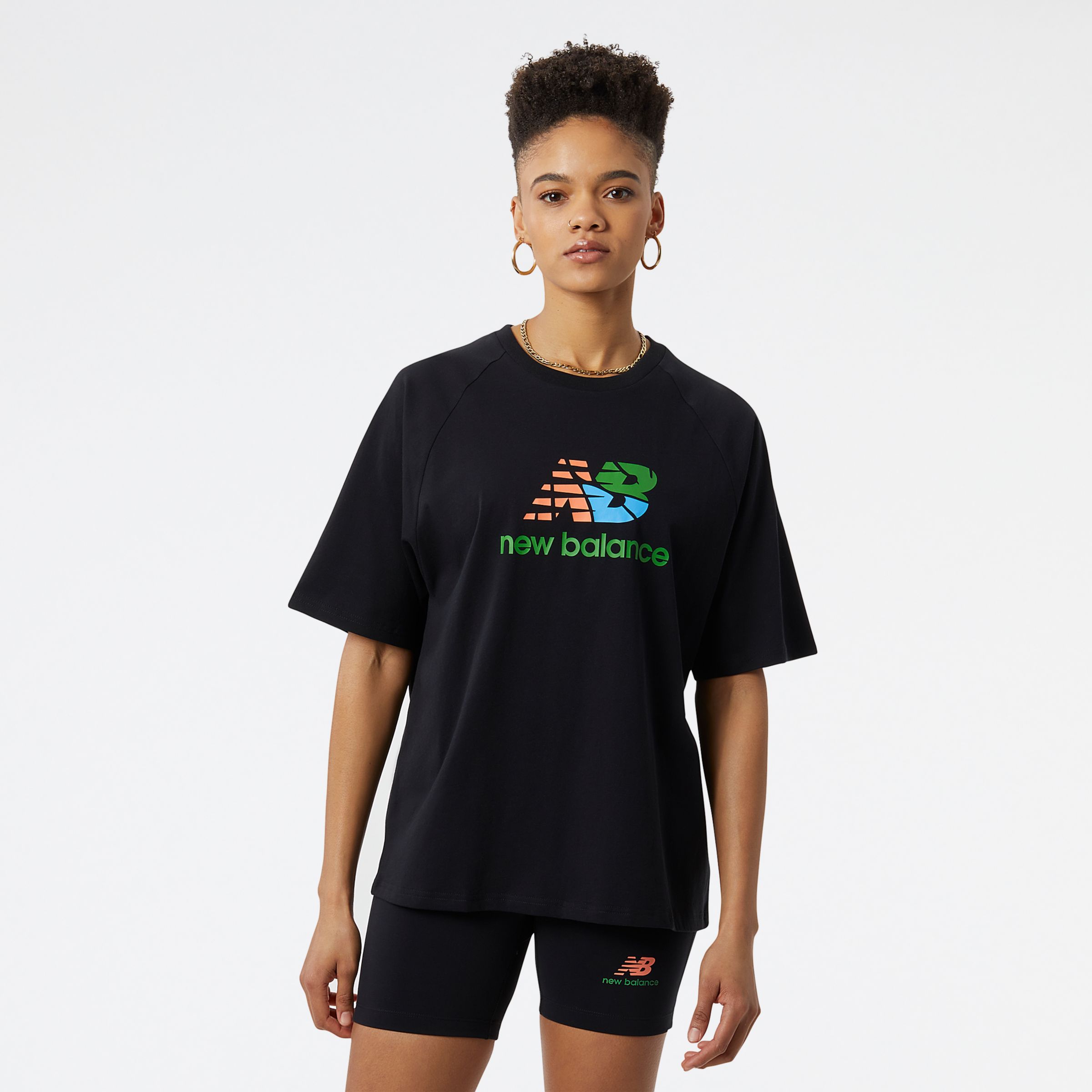 New Balance Femme T-Shirt NB Athletics Kim Van Vuuren en Black/Noir, Cotton, Taille XS