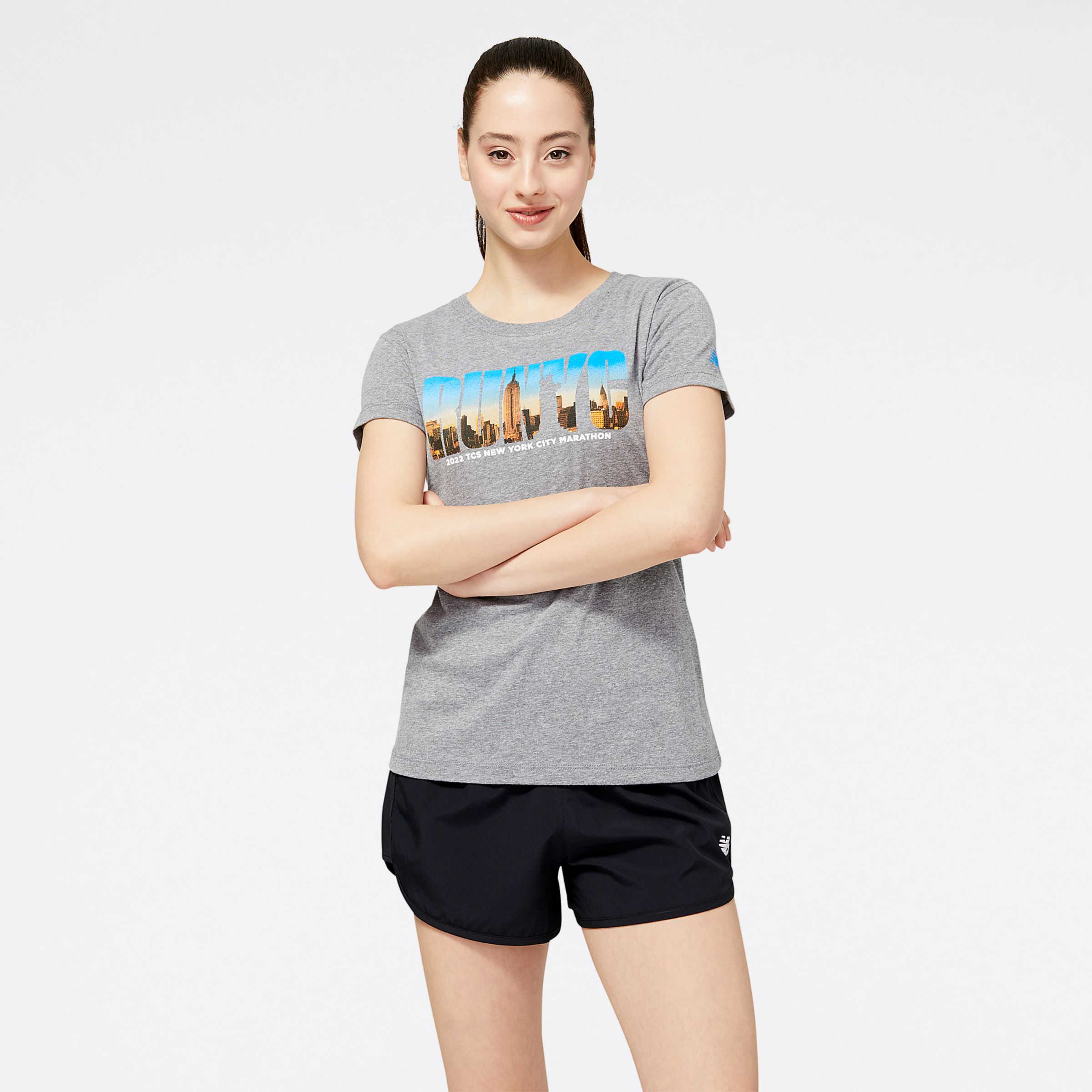 NYC Marathon RUNYC Sunset Skyline 印花短袖上衣