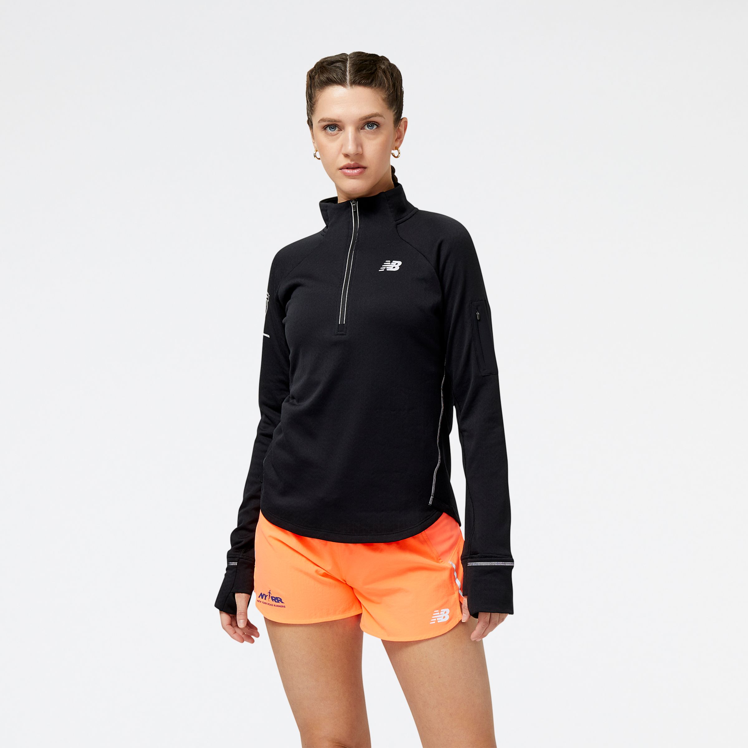 

New Balance Women's United Airlines NYC Half NB Heat Grid Half Zip Black - Black