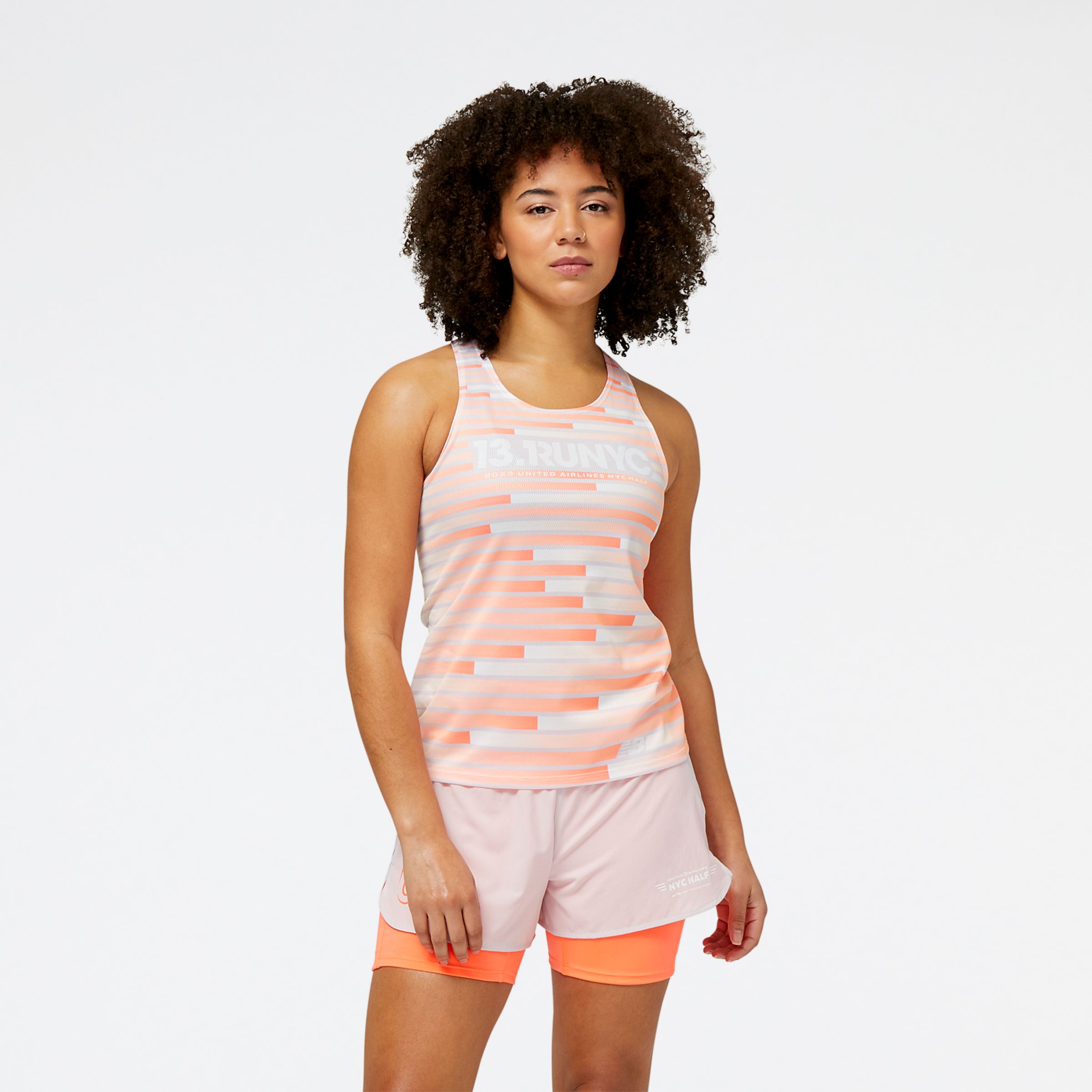 

New Balance Women's United Airlines NYC Half Singlet Pink - Pink