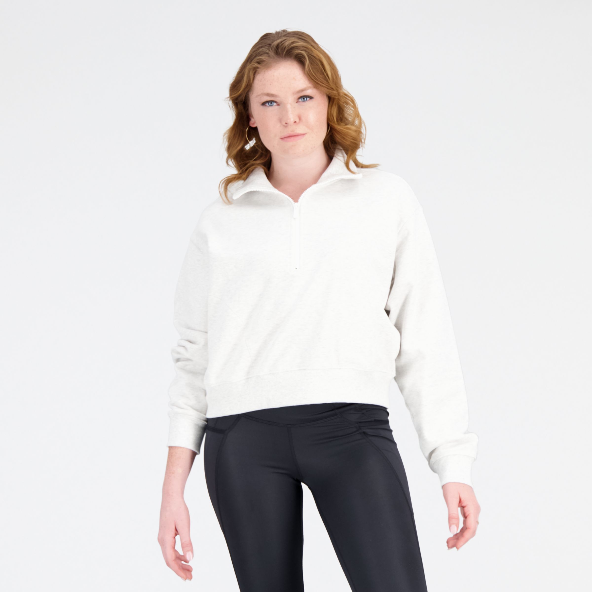 

New Balance Women's Athletics Remastered French Terry 1/4 Zip White - White